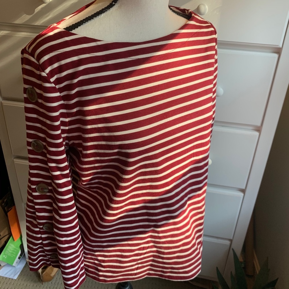 Striped bell sleeve shirt